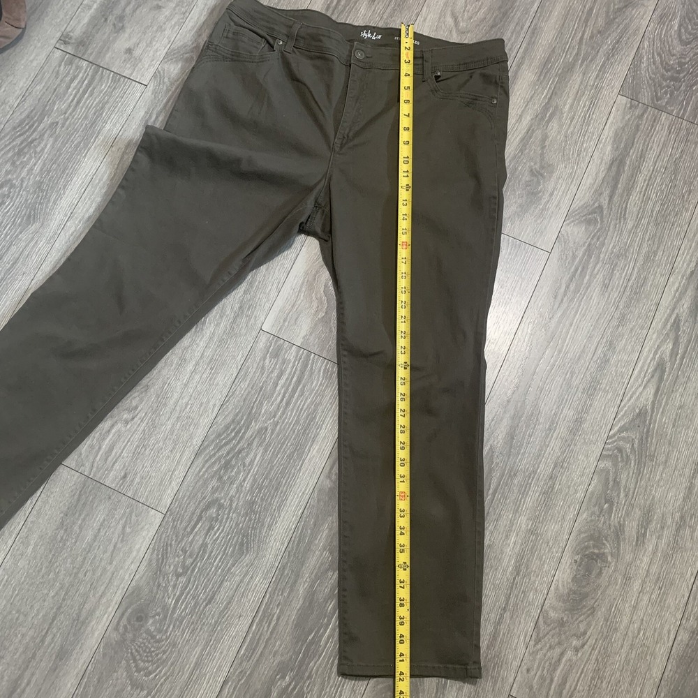 Style Co Straight‎ Leg Pants Olive Green Mens Size 20W Casual Khaki Trousers - Picture 12 of 12